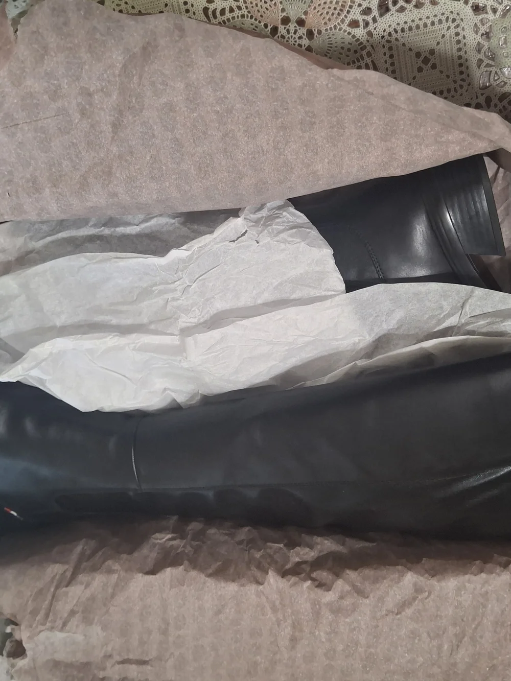 Franco Sarto L-Giselle Black Leather Knee-High Boots Wide Calf.